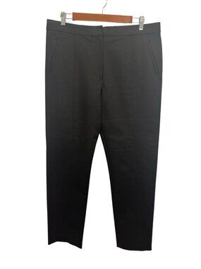 Tory Burch Black Tailored Dress Pants Size 14 Straight Leg Cotton Blend Career